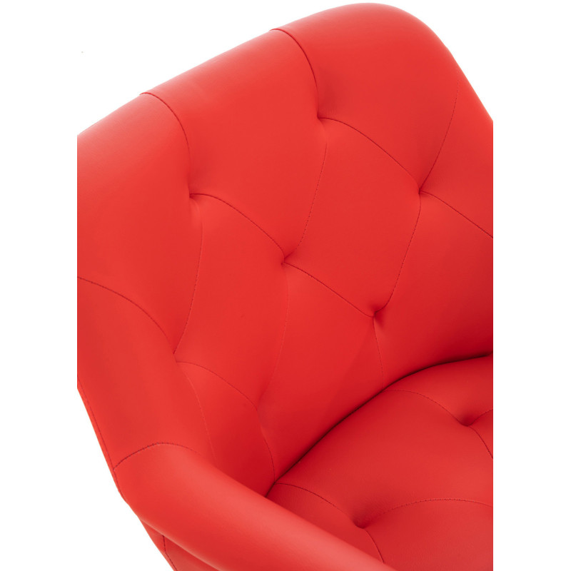 Fauteuil de table moderne en Polyuréthane Rouge Métal Noir Kakuro - 4