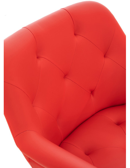 Fauteuil de table moderne en Polyuréthane Rouge Métal Noir Kakuro - 4