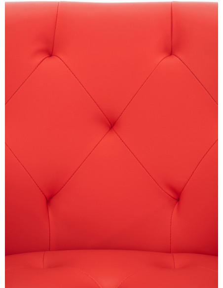 Fauteuil de table moderne en Polyuréthane Rouge Métal Noir Kakuro - 5