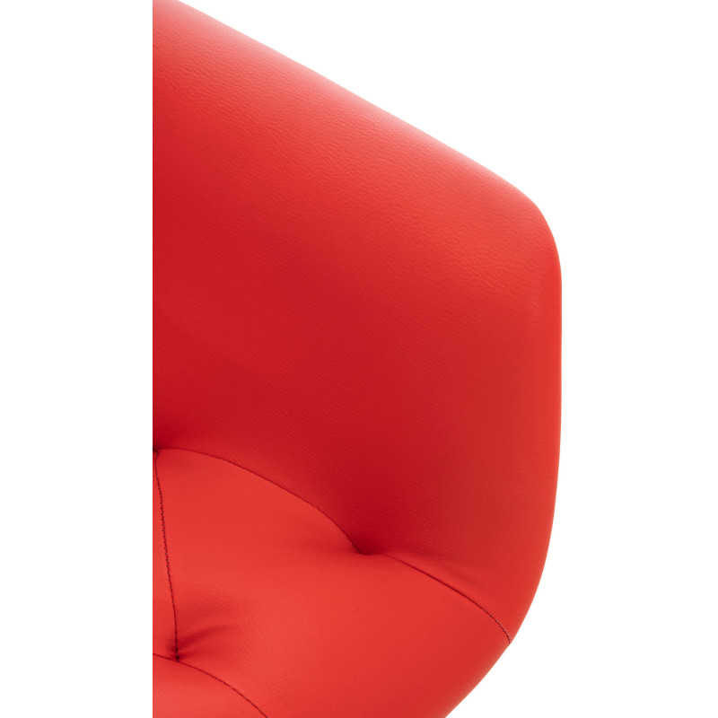 Fauteuil de table moderne en Polyuréthane Rouge Métal Noir Kakuro - 6