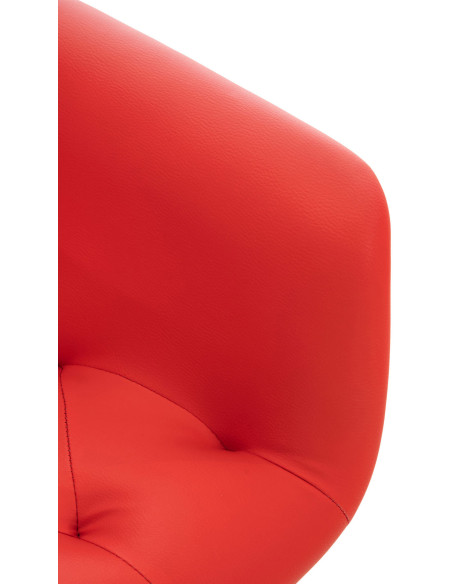 Fauteuil de table moderne en Polyuréthane Rouge Métal Noir Kakuro - 6