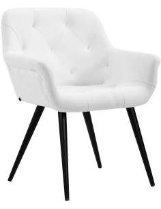 Fauteuil de table moderne en Polyuréthane Blanc Métal Noir Kakuro  - 1
