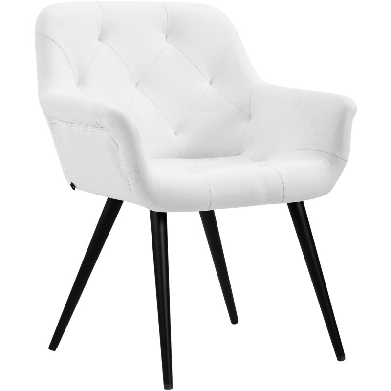Fauteuil de table moderne en Polyuréthane Blanc Métal Noir Kakuro  - 1