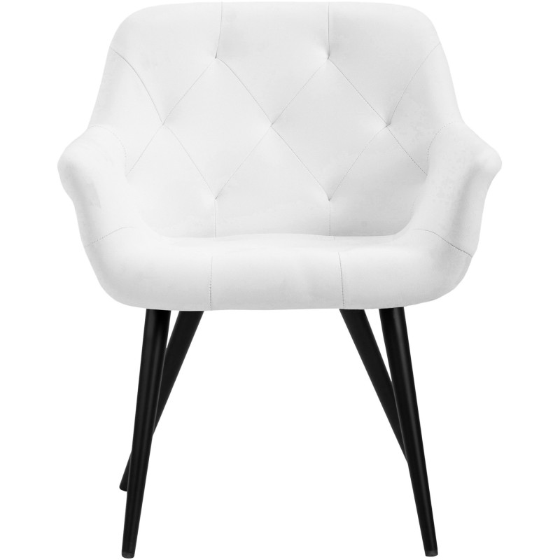 Fauteuil de table moderne en Polyuréthane Blanc Métal Noir Kakuro  - 2