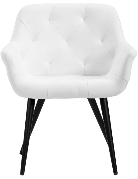 Fauteuil de table moderne en Polyuréthane Blanc Métal Noir Kakuro  - 2