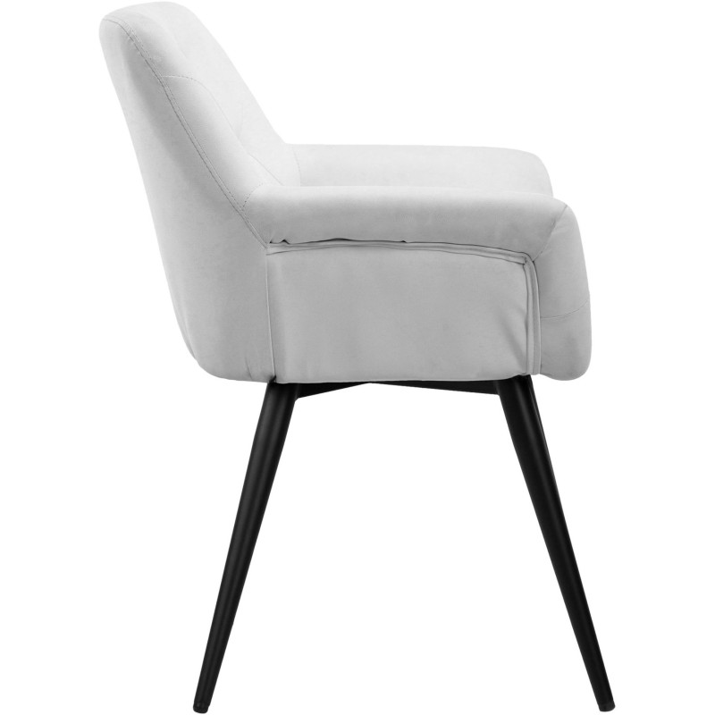 Fauteuil de table moderne en Polyuréthane Blanc Métal Noir Kakuro  - 3