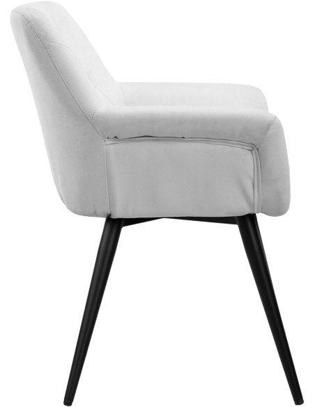 Fauteuil de table moderne en Polyuréthane Blanc Métal Noir Kakuro  - 3