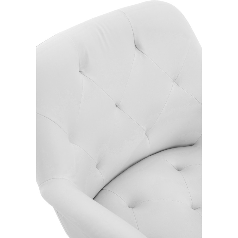 Fauteuil de table moderne en Polyuréthane Blanc Métal Noir Kakuro  - 4