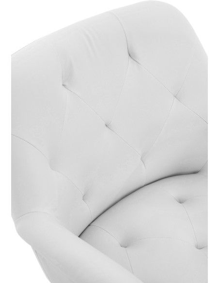 Fauteuil de table moderne en Polyuréthane Blanc Métal Noir Kakuro  - 4