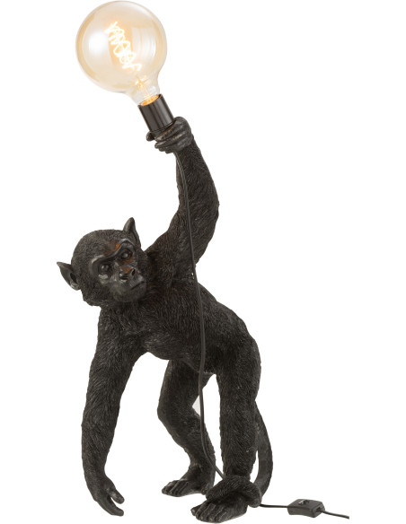 Lampe à poser Singe debout Pogo en Résine Noir - 3