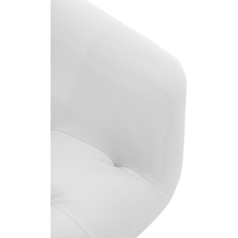 Fauteuil de table moderne en Polyuréthane Blanc Métal Noir Kakuro  - 6