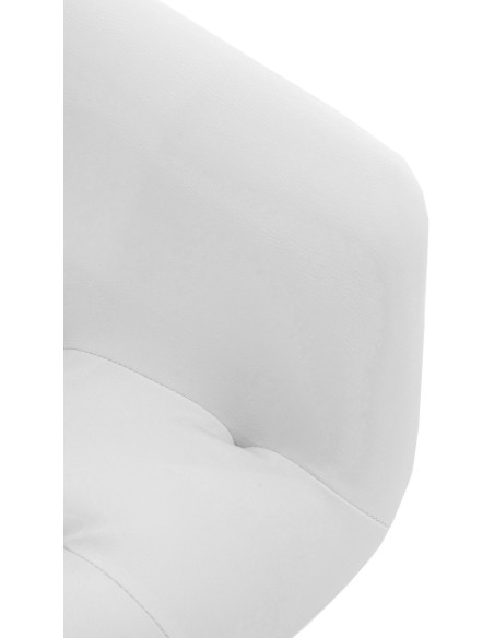 Fauteuil de table moderne en Polyuréthane Blanc Métal Noir Kakuro  - 6