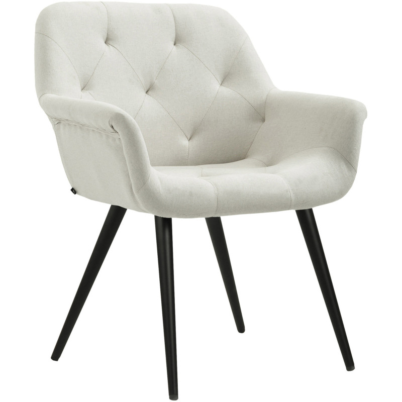 Fauteuil de table moderne en Tissu Beige Métal Noir Kakuro - 1