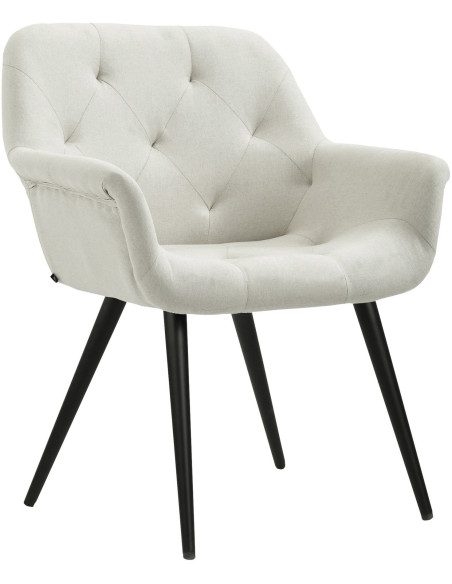 Fauteuil de table moderne en Tissu Beige Métal Noir Kakuro - 1