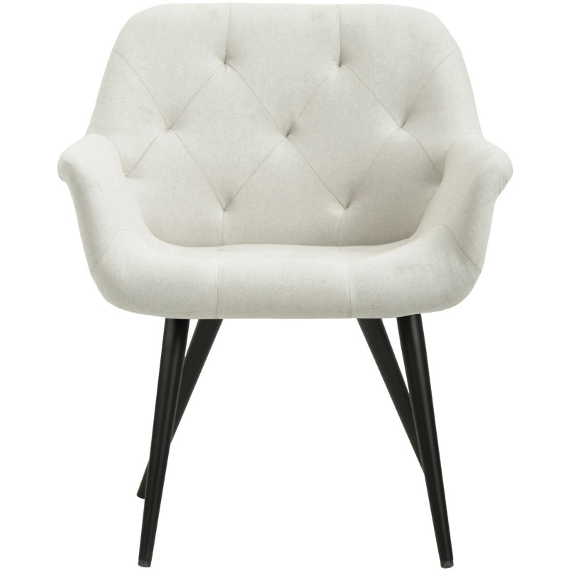 Fauteuil de table moderne en Tissu Beige Métal Noir Kakuro - 2