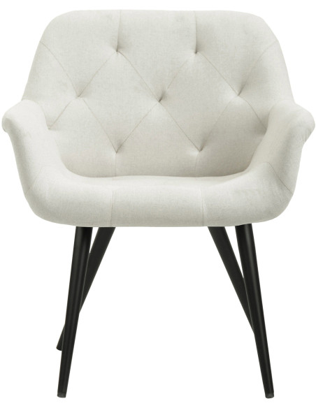 Fauteuil de table moderne en Tissu Beige Métal Noir Kakuro - 2