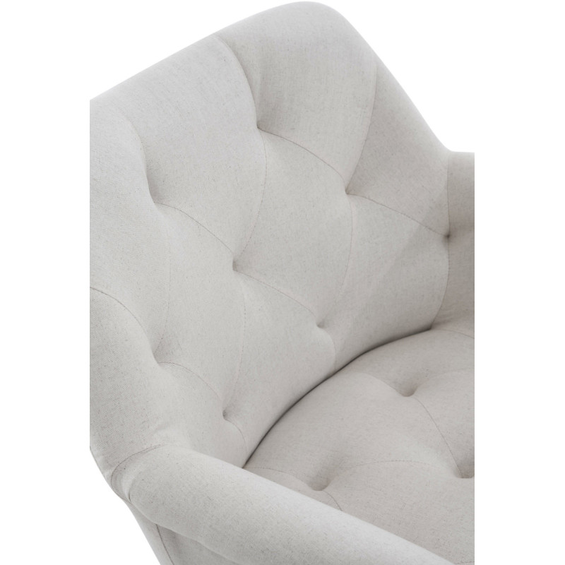 Fauteuil de table moderne en Tissu Beige Métal Noir Kakuro - 4