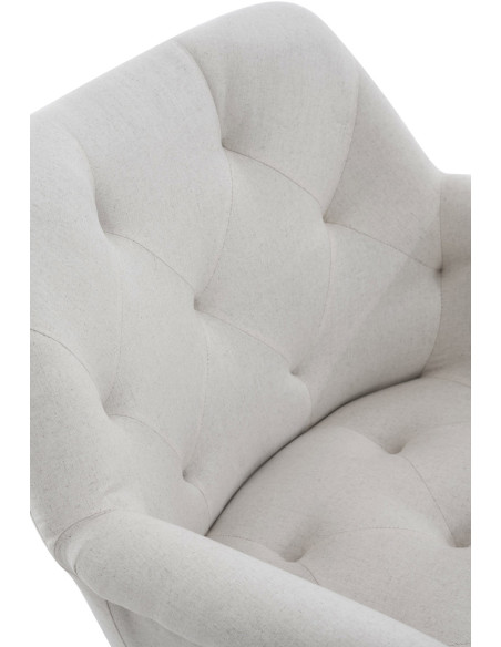 Fauteuil de table moderne en Tissu Beige Métal Noir Kakuro - 4