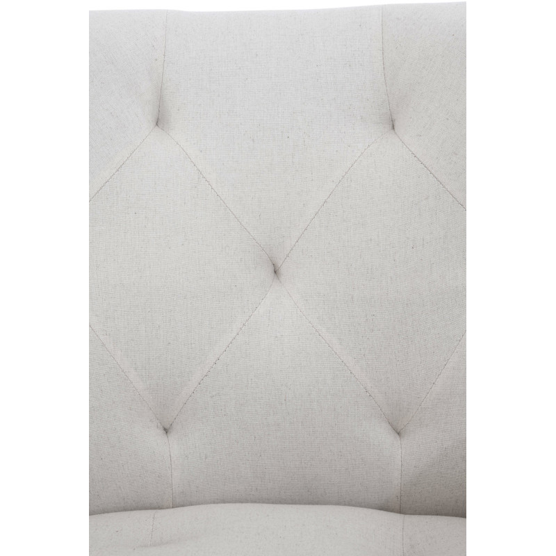 Fauteuil de table moderne en Tissu Beige Métal Noir Kakuro - 5