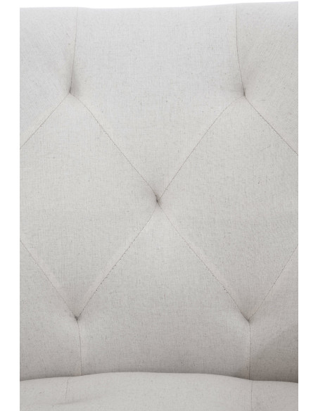 Fauteuil de table moderne en Tissu Beige Métal Noir Kakuro - 5