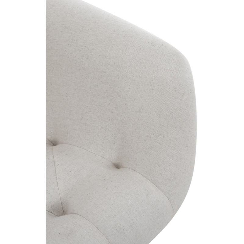 Fauteuil de table moderne en Tissu Beige Métal Noir Kakuro - 6