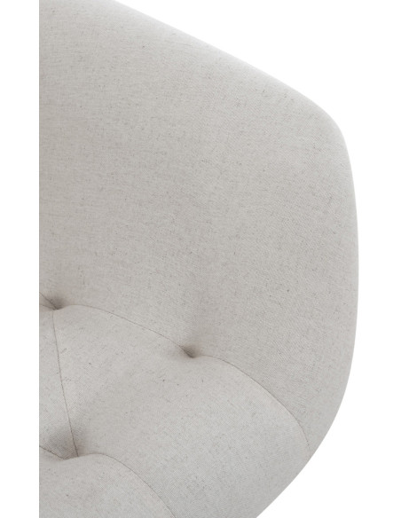 Fauteuil de table moderne en Tissu Beige Métal Noir Kakuro - 6
