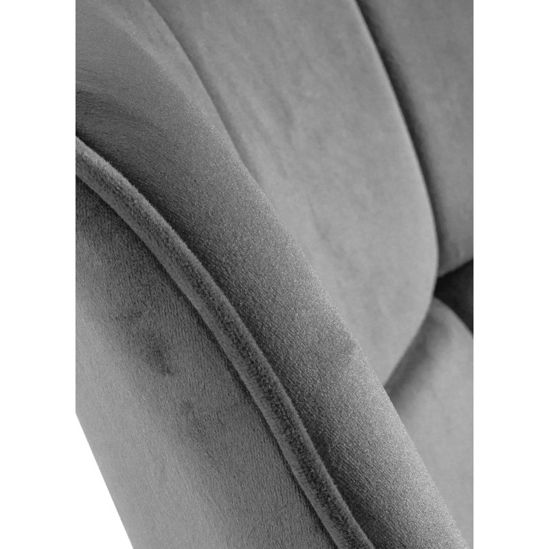 Fauteuil moderne pivotant en Velours Gris clair Métal Noir Mat Larimo - 4