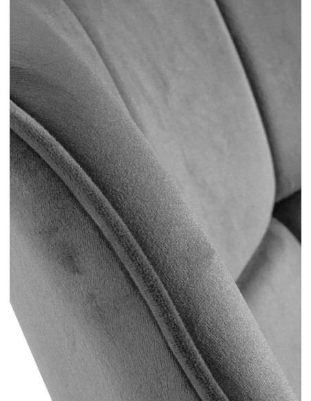 Fauteuil moderne pivotant en Velours Gris clair Métal Noir Mat Larimo - 4