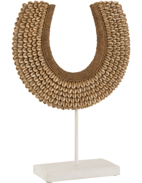 Décoration sur pied Collier de coquillages 45 cm Tembo en Résine Naturel Blanc - 1