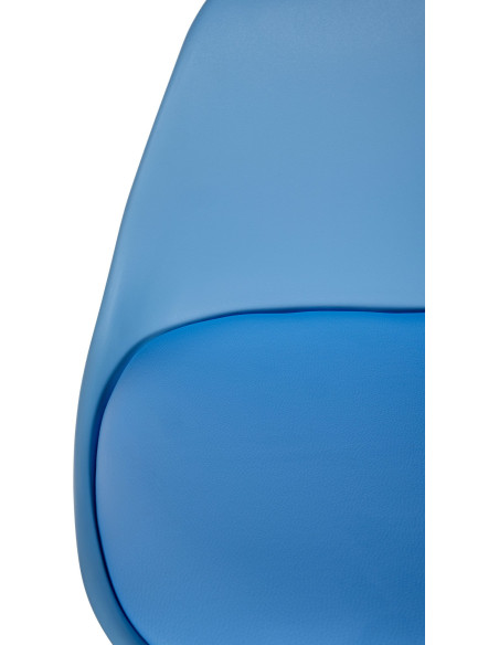 Tabouret de bar moderne en Polyuréthane Bleu Bois de hêtre Noir Luccio - 2