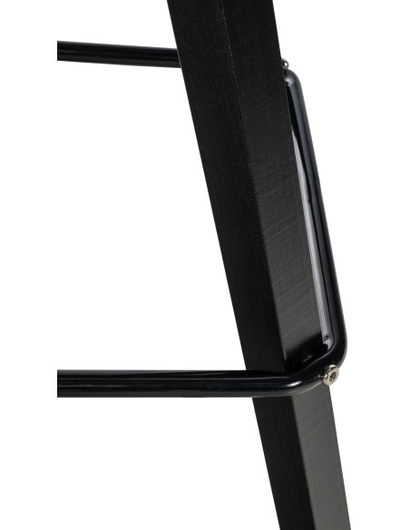 Tabouret de bar moderne en Polyuréthane Bleu Bois de hêtre Noir Luccio - 3