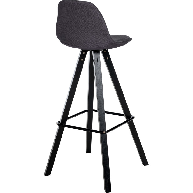 Tabouret de bar moderne en Tissu Gris foncé Bois de hêtre Noir Luccio - 4