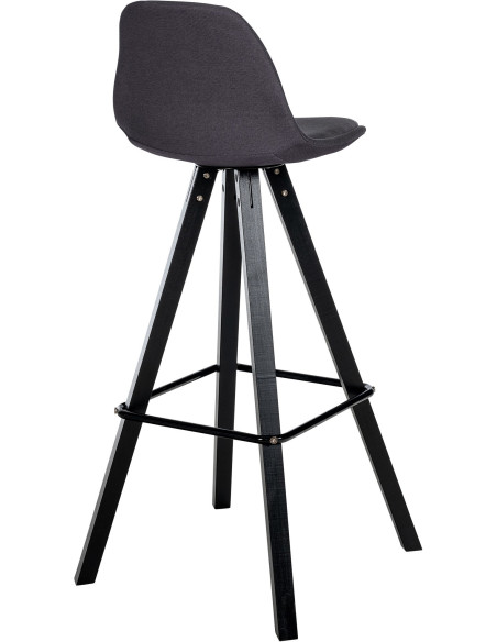 Tabouret de bar moderne en Tissu Gris foncé Bois de hêtre Noir Luccio - 4