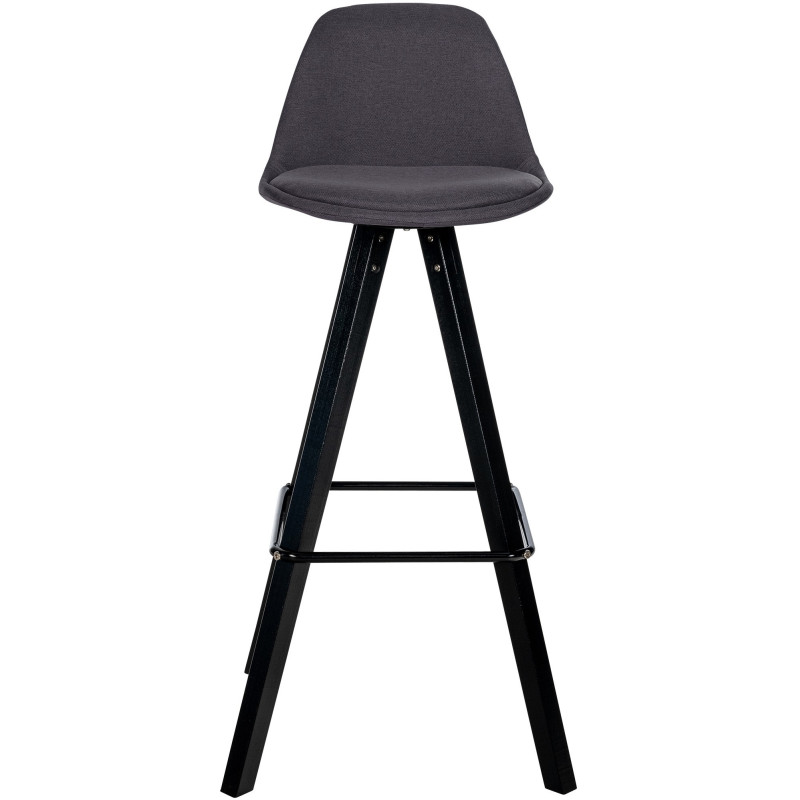 Tabouret de bar moderne en Tissu Gris foncé Bois de hêtre Noir Luccio - 5