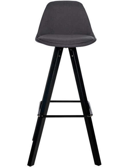 Tabouret de bar moderne en Tissu Gris foncé Bois de hêtre Noir Luccio - 5