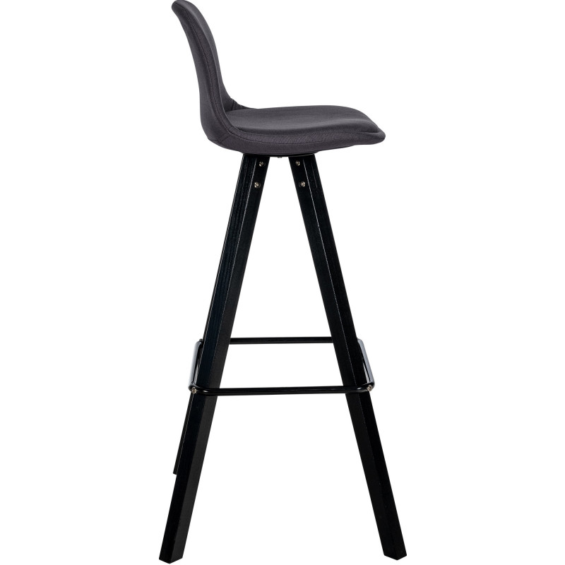 Tabouret de bar moderne en Tissu Gris foncé Bois de hêtre Noir Luccio - 6