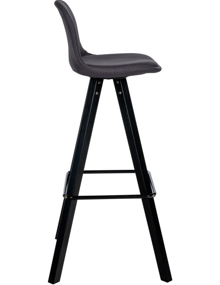 Tabouret de bar moderne en Tissu Gris foncé Bois de hêtre Noir Luccio - 6
