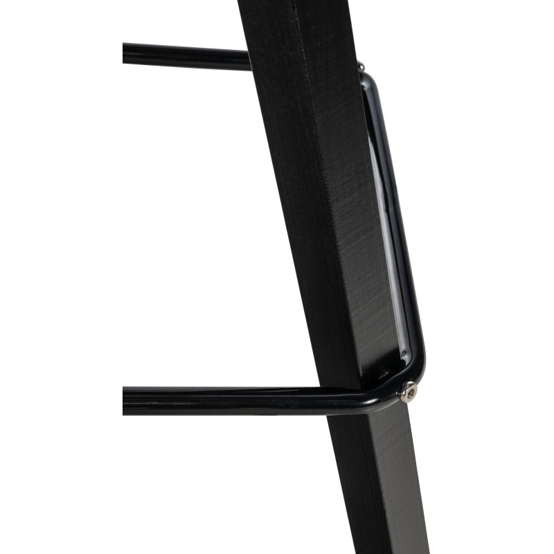 Tabouret de bar moderne en Tissu Marron Bois de hêtre Noir Luccio - 3