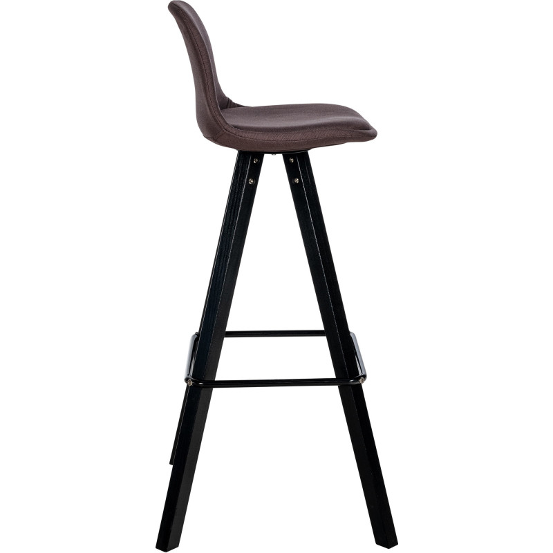 Tabouret de bar moderne en Tissu Marron Bois de hêtre Noir Luccio - 6