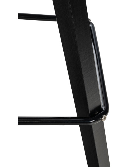 Tabouret de bar moderne en Tissu Taupe Bois de hêtre Noir Luccio - 3