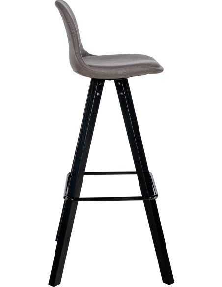 Tabouret de bar moderne en Tissu Taupe Bois de hêtre Noir Luccio - 6