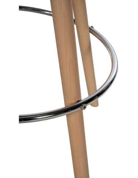 Tabouret de bar moderne en Polyuréthane Bleu Bois de hêtre Naturel Majano - 3