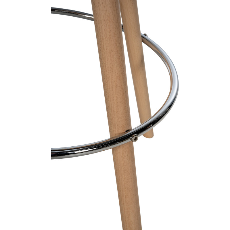 Tabouret de bar moderne en Tissu Gris foncé Bois de hêtre Naturel Majano - 3