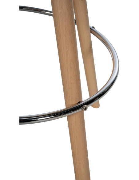 Tabouret de bar moderne en Tissu Marron Bois de hêtre Naturel Majano - 3