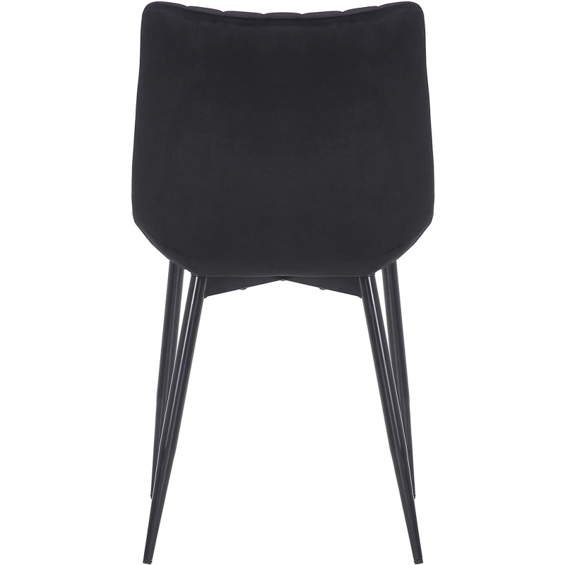 Chaise moderne matelassée en Velours Noir Métal Noir Mawen - 5