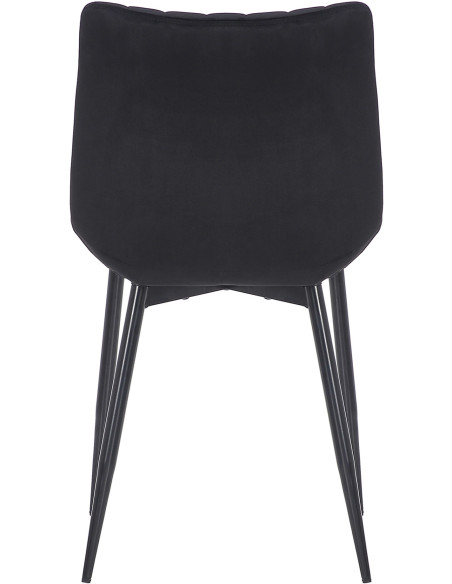 Chaise moderne matelassée en Velours Noir Métal Noir Mawen - 5