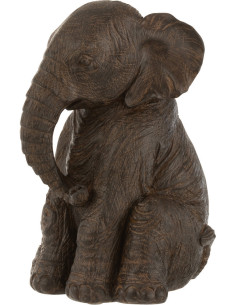 Statue déco Éléphant Jeet en Résine Marron foncé - 1