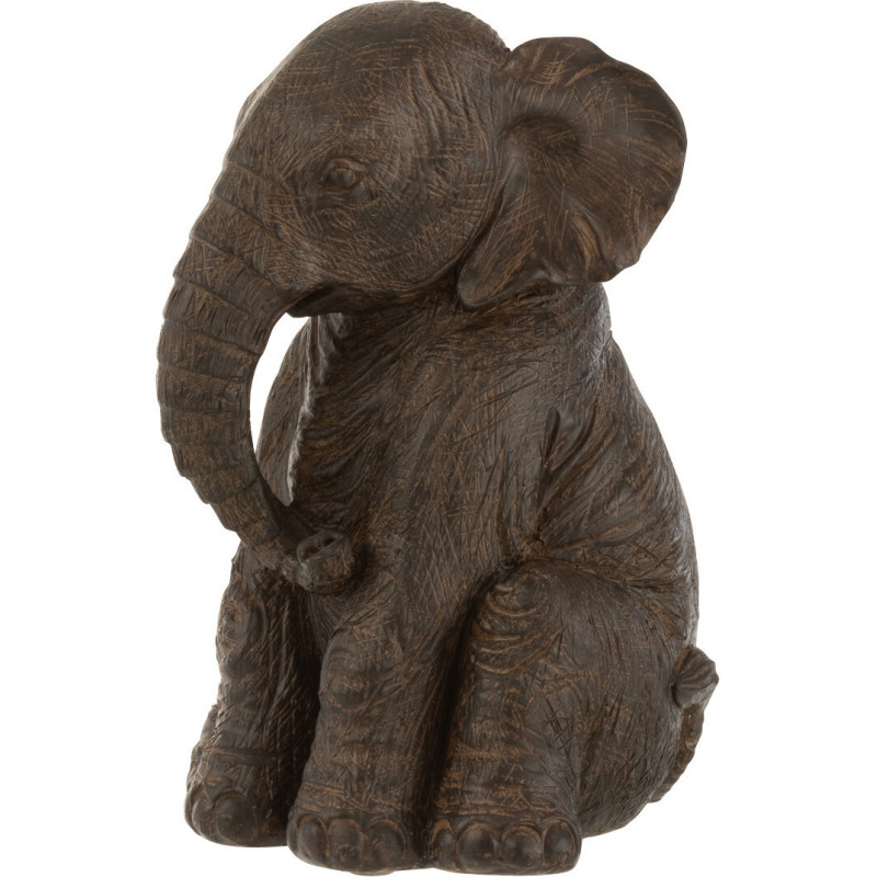 Statue déco Éléphant Jeet en Résine Marron foncé - 1
