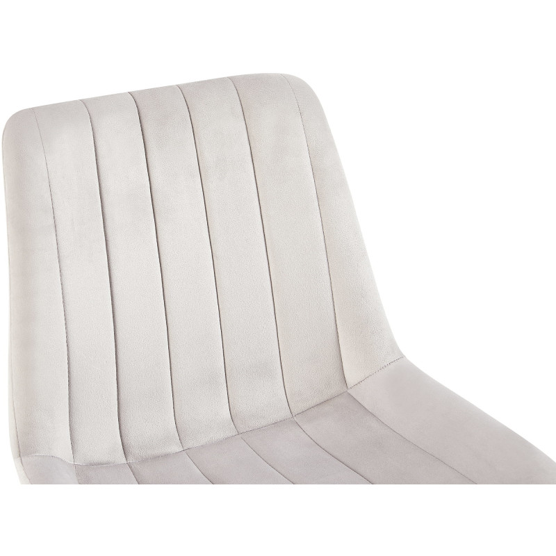 Chaise moderne matelassée en Velours Gris clair Métal Noir Mawen - 2