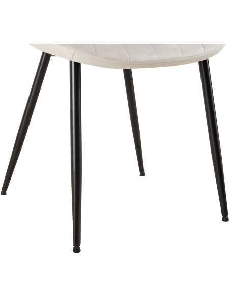 Chaise moderne matelassée en Velours Gris clair Métal Noir Mawen - 4